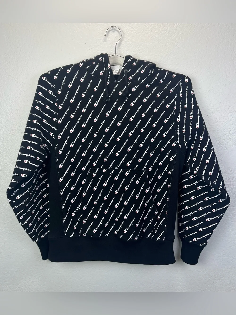 Champion Reverse Weave Men Graphic Logo Pullover Hoodie Size M